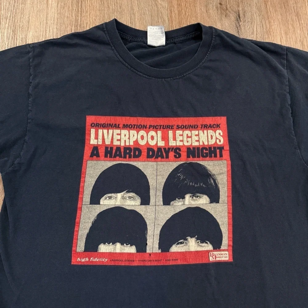 The Beatles LIVERPOOL LEGENDS A Hard Day's Night Soundtrack T-Shirt Large FLAW - Picture 3 of 10